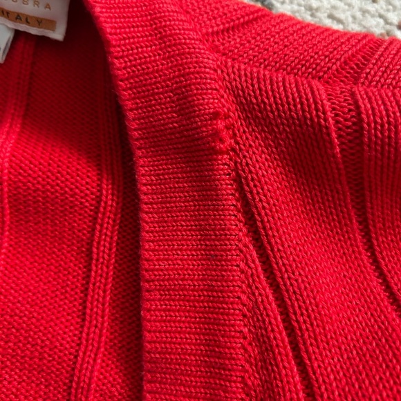 Como sport by cobra VTG preppy 90s red golf cardigan womens size M made in Italy - Picture 8 of 12